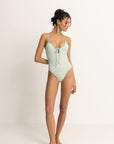 Rhythm - Sunburst Floral Tie Front One Piece - Larx