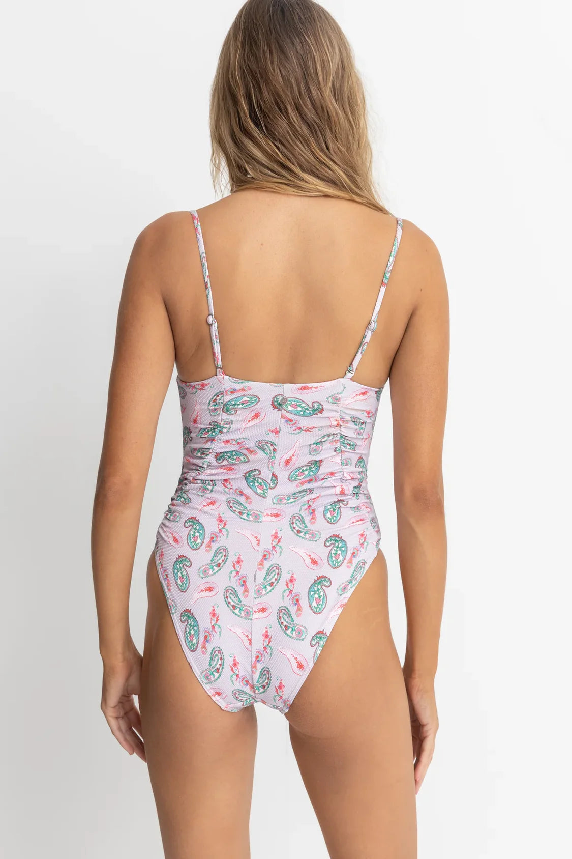 Rhythm - Brooklyn Paisley Scrunched Side One Piece - Larx