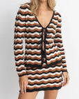 Rhythm - Venice Knit Long Sleeve Tie Front Top - Larx