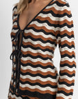 Rhythm - Venice Knit Long Sleeve Tie Front Top - Larx