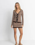 Rhythm - Venice Knit Long Sleeve Tie Front Top - Larx