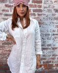 Jade & May - Long White Linen Shirt Everyday Essential