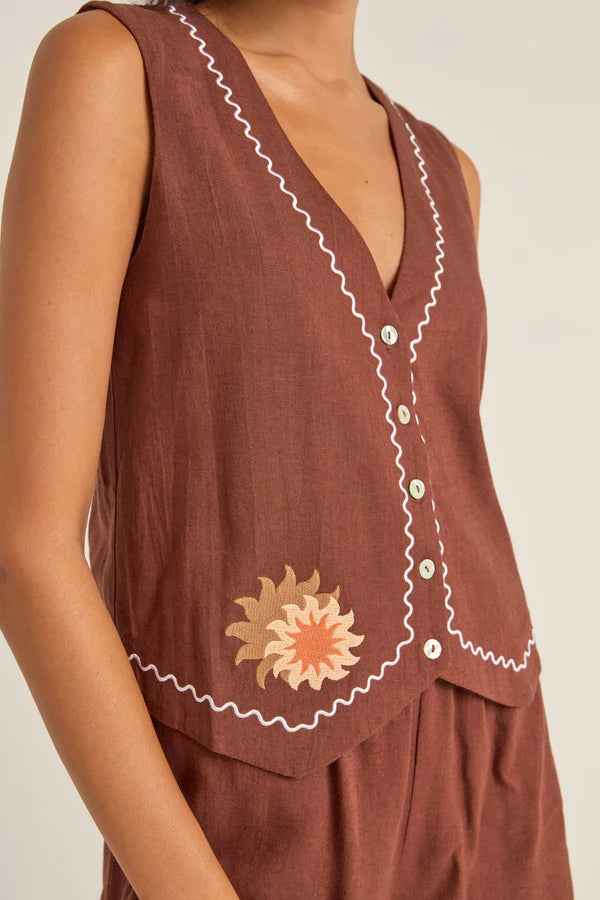 Rhythm - Solis Embroidered Vest - Larx