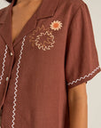 Rhythm - Solis Embroidered Short Sleeve Shirt - Larx