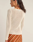 Rhythm - Seashell Long Sleeve Tie Front Top - Larx