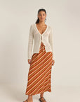 Rhythm - Seashell Long Sleeve Tie Front Top - Larx