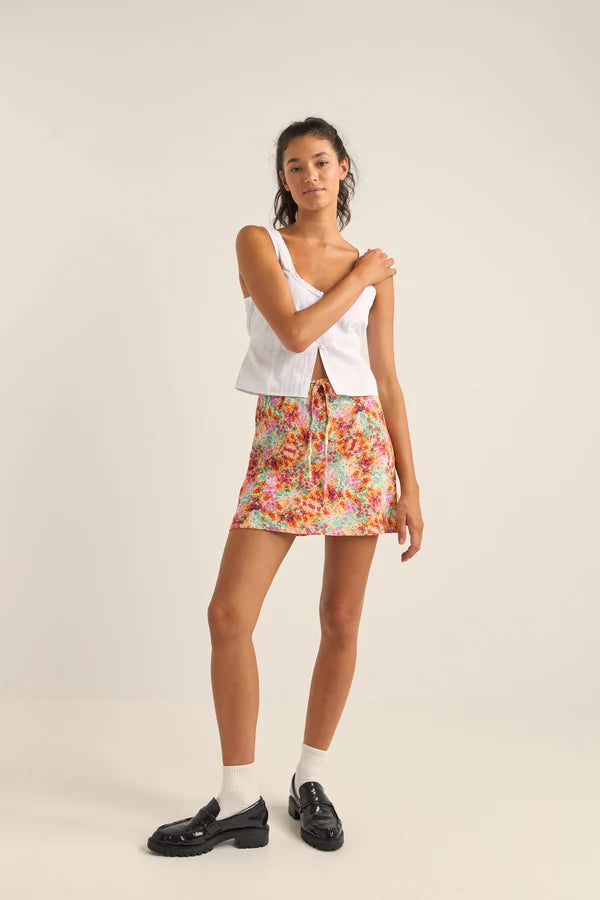 Rhythm - Sierra Floral Bias Cut Mini Skirt - Larx