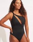 Seafolly - One Shoulder One Piece Black