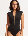 Seafolly - S. Collective Zip Front One Piece Black