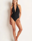 Monte & Lou - ML Separates Plunge Halter One Piece - Larx