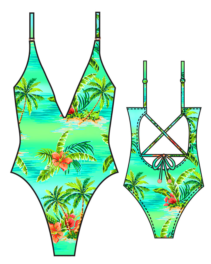 Baku - Cocos Island Deep V One Piece - Larx