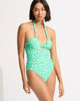 Seafolly - Animal Instinct Drawstring Halter One Piece - Larx