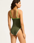 Seafolly - Beach Bound Square Neck One Piece - Larx