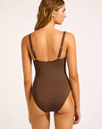 Seafolly - S Collective Ruched Underwire One Piece Dark Chocolate