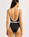 Seafolly - Bandwave Belted Retro Tank One Piece Black