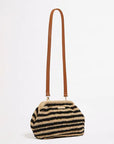 Seafolly - Carried Away Raffia Stripe Pouch Bag Black/Natural