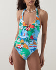 Seafolly - Viva Vacation Ring Front Halter One Piece Powder Blue