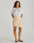 Sass - Coast Mini Wrap Skirt Peach Shell Patchwork