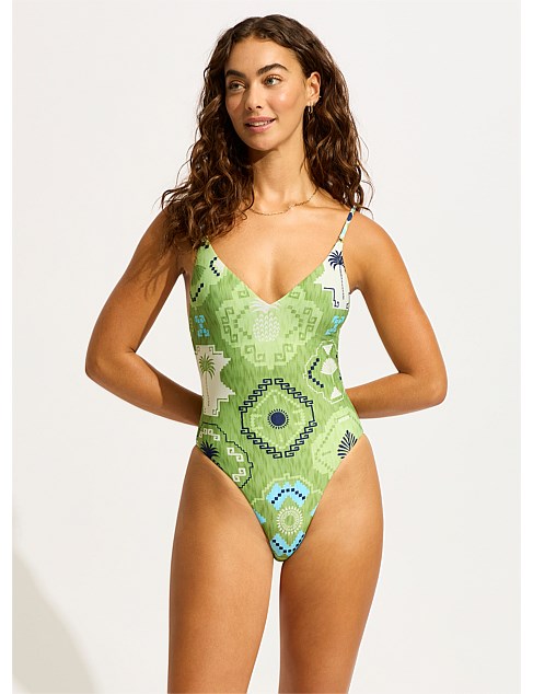 Seafolly - Kasbah V Neck One Piece - Larx