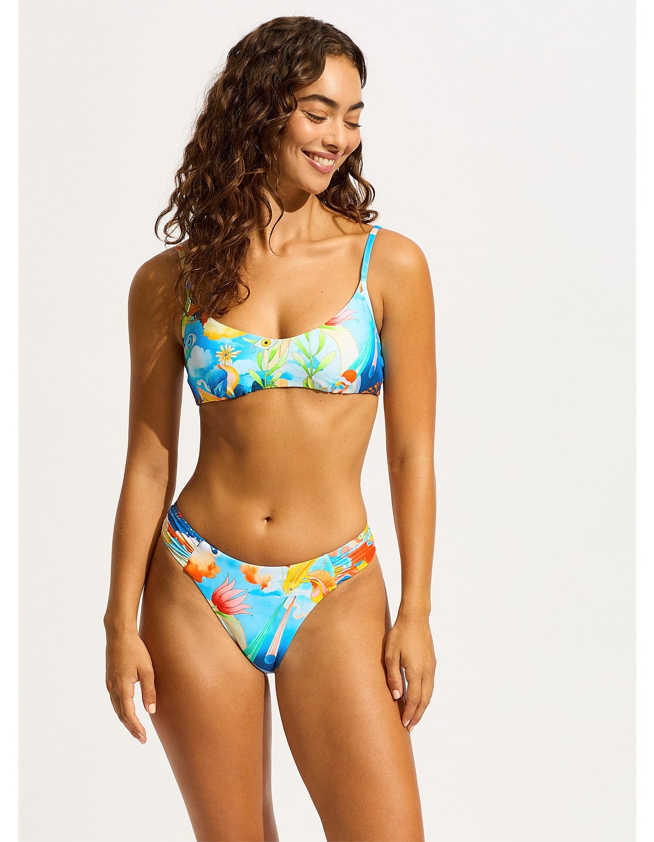 Seafolly - High Leg Ruched Side Pant - Larx