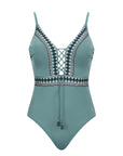 Olympia - Turquoise Lace Front One Piece