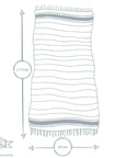 Turkish Beach Towel - Dark Blue Stripe