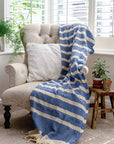 Turkish Beach Towel - Dark Blue Stripe