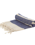 Turkish Beach Towel - Dark Blue Stripe