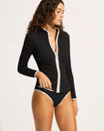 Seafolly - Beach Bound Long Sleeve Sunvest Black