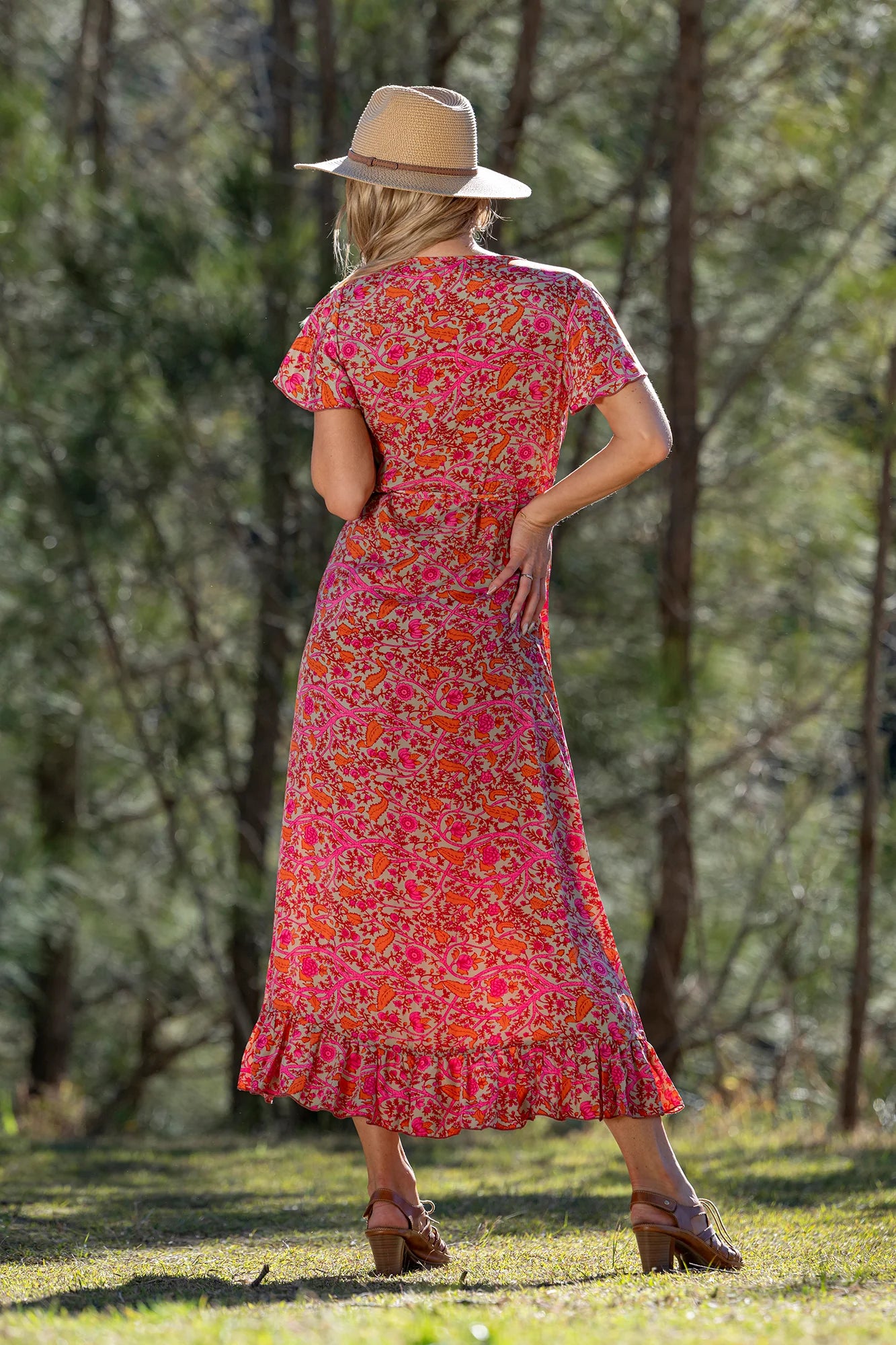 Cienna - Yarrow Short Sleeve Wrap Dress - Larx