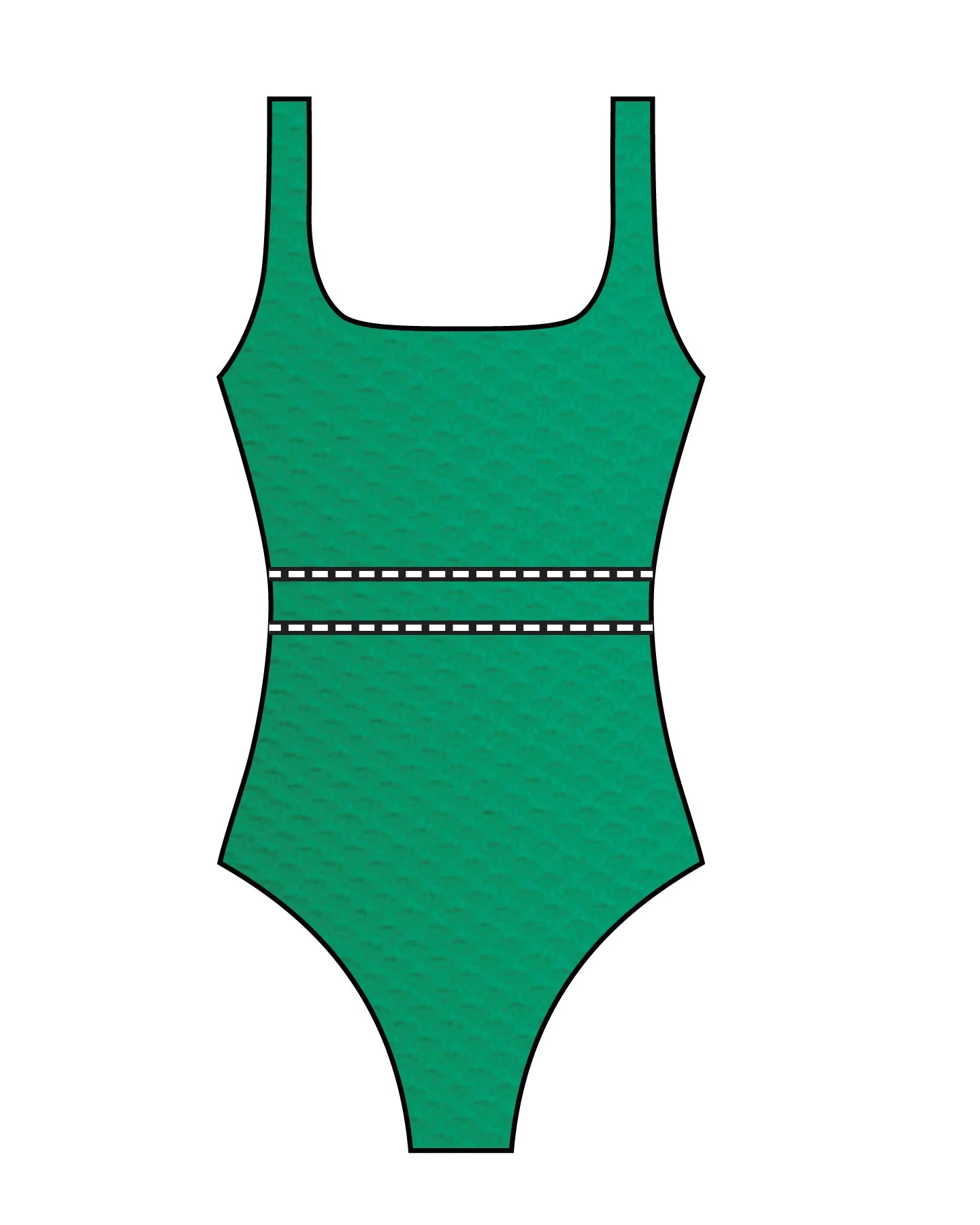 Baku - Rococco Square Neck Multifit One Piece - Larx