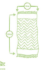 Turkish Beach Towel - Zig Zag - Grey