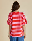 Betty Basics - Relax Boxy Tee Pink/Red Stripe
