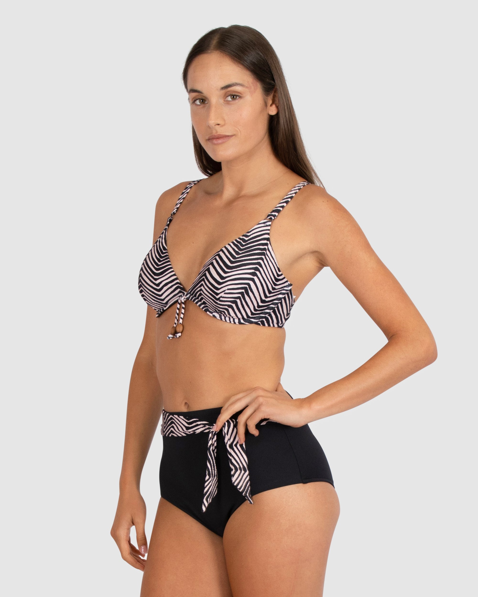 Baku - Tidal Wave Sash High Waist Bikini Pant - Larx