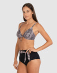 Baku - Tidal Wave Sash High Waist Bikini Pant - Larx