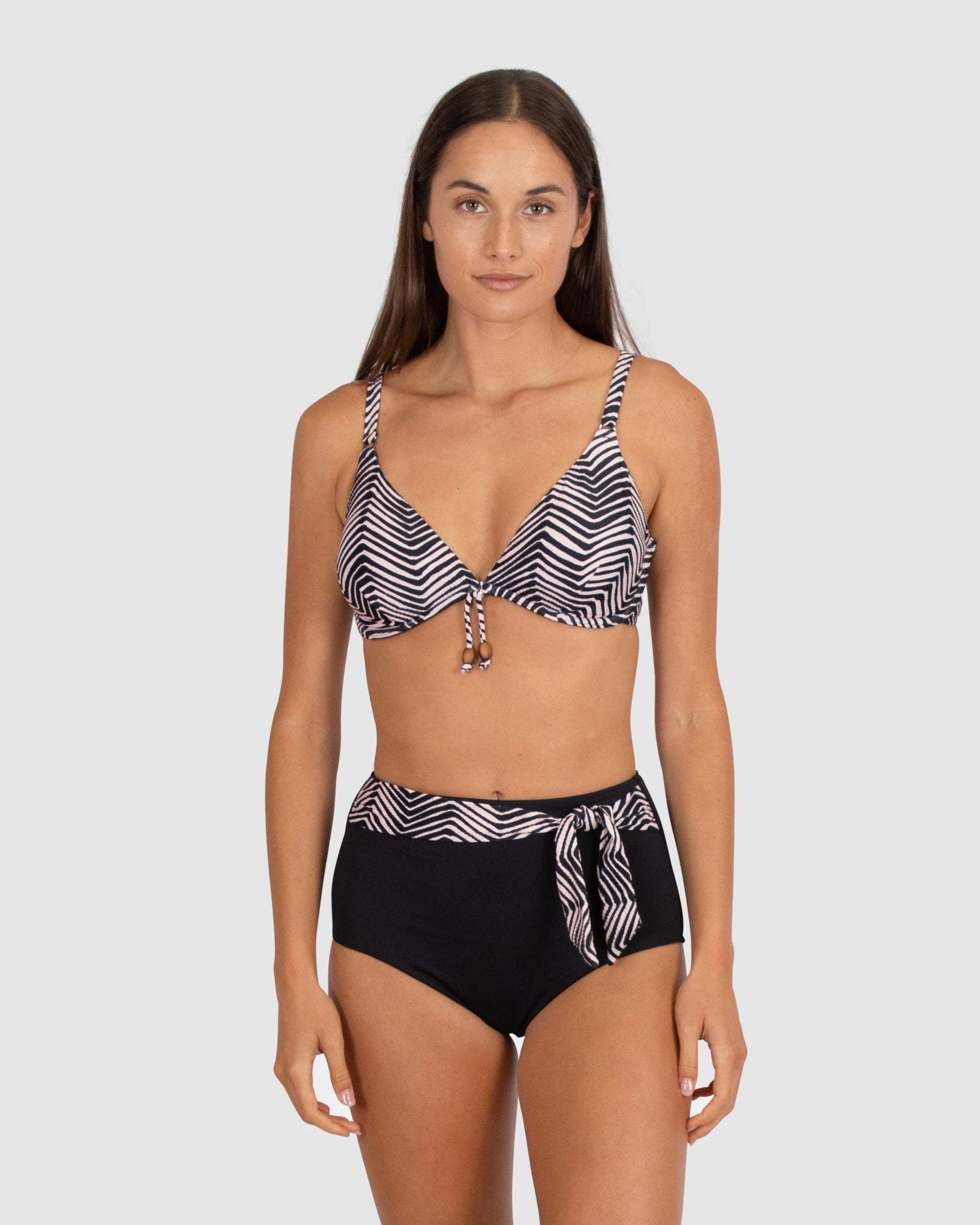Baku - Tidal Wave Sash High Waist Bikini Pant - Larx