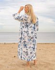Craftluxe - Blue and White Aisha Kimono Robe