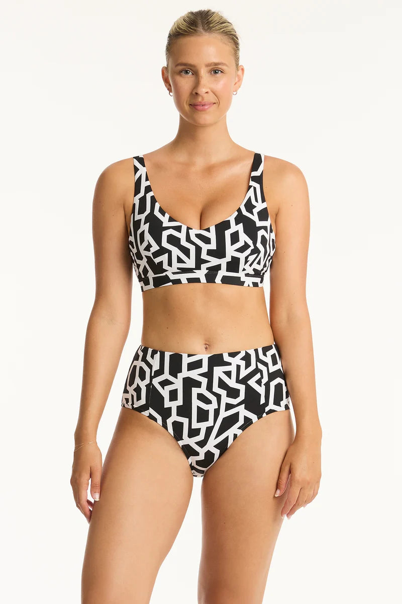 Sea Level - Deco Panelled High Waist Pant - Larx