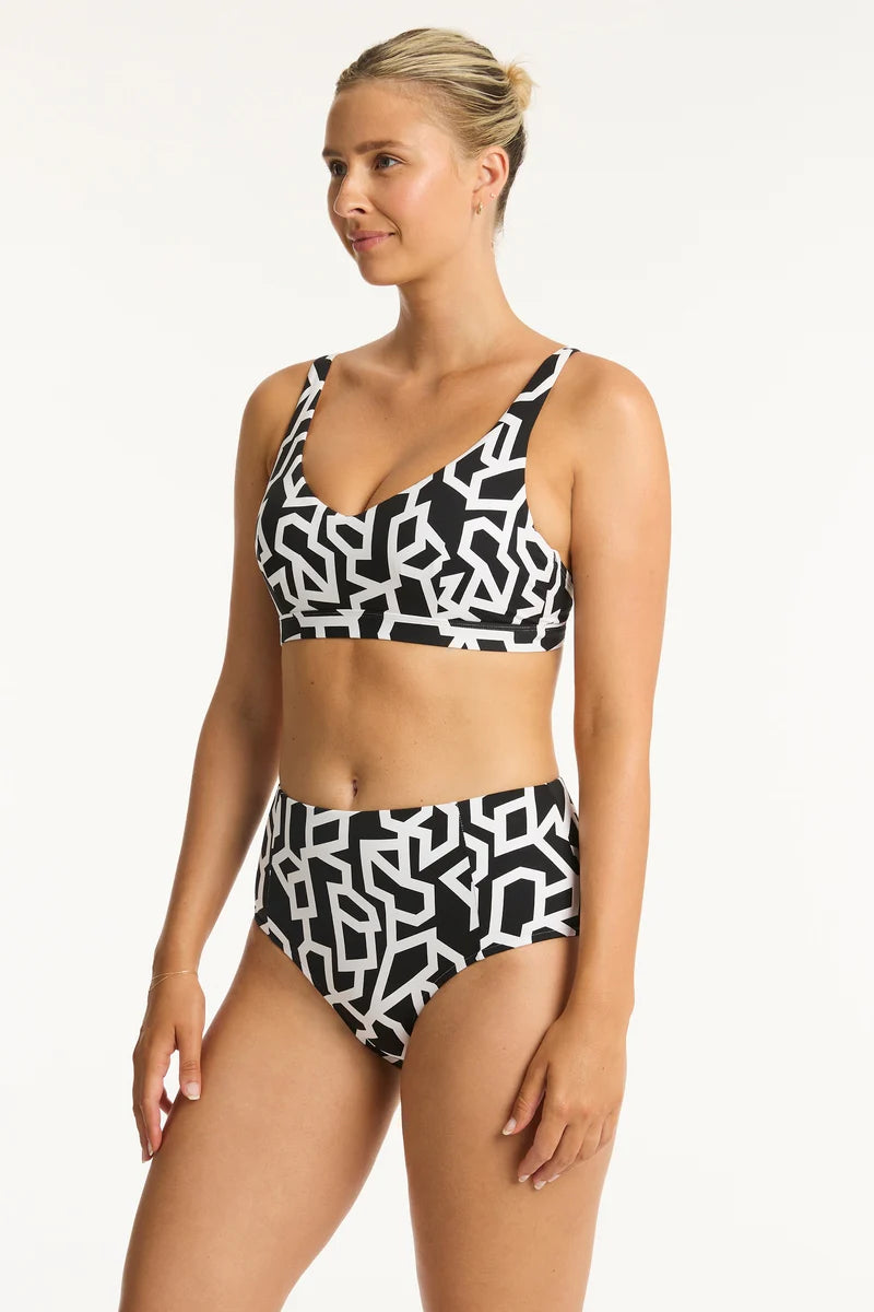 Sea Level - Deco Panelled High Waist Pant - Larx