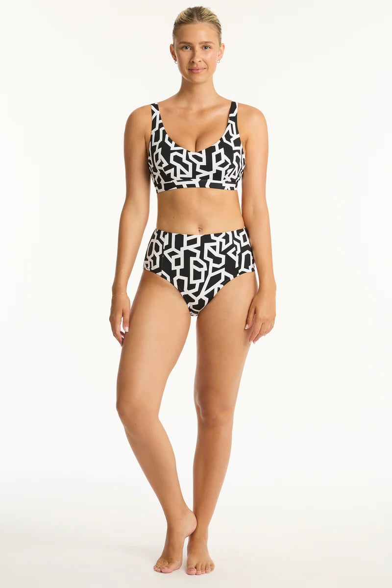 Sea Level - Deco Panelled High Waist Pant - Larx