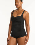 Sea Level - Essentials Twist Front Multifit Boyleg One Piece - Larx