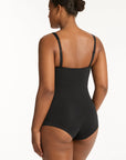 Sea Level - Essentials Twist Front Multifit Boyleg One Piece - Larx