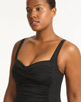 Sea Level - Essentials Twist Front Multifit Boyleg One Piece - Larx