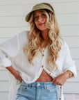 Khaki Raffia Sun Visor - Larx