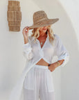 Raffia Wide Brimmed Sun Hat - Larx