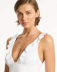 Sea Level - Interlace Frill One Piece - Larx