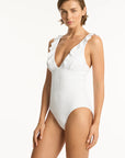Sea Level - Interlace Frill One Piece - Larx