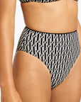 Jets - Spring Geo High Waist High Leg Bikini Bottom