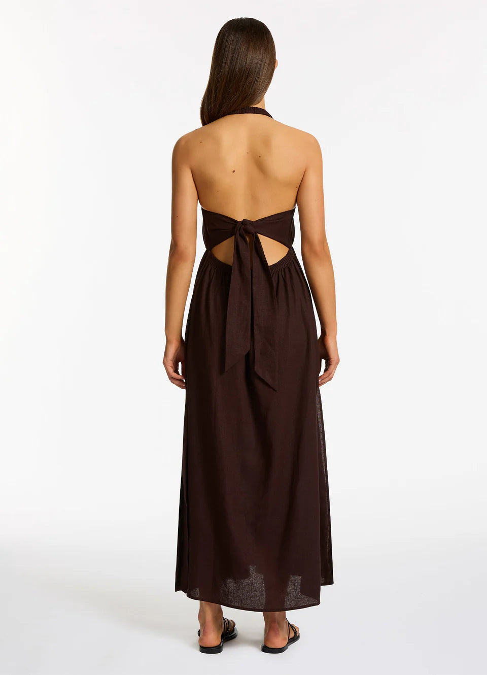 Jets - Dahlia Palm Embroidered Maxi Dress - Larx