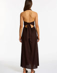 Jets - Dahlia Palm Embroidered Maxi Dress - Larx